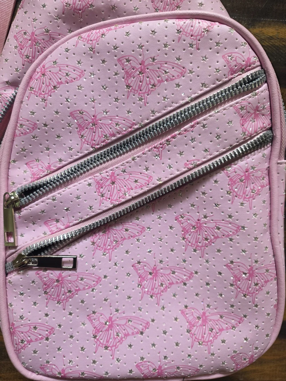 Pink Butterfly Crossbody Sling Bag
